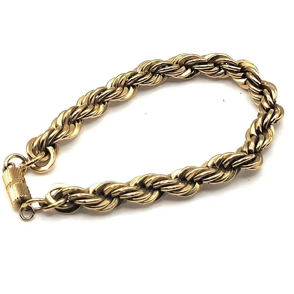 Chunky Textured Rope Chain Bracelet 7.5in - Picture 2 of 2